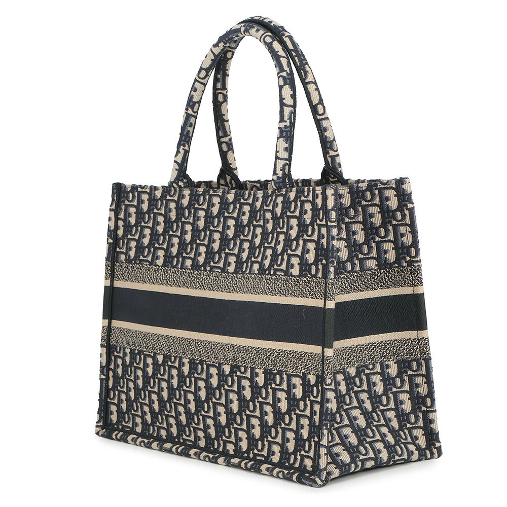 Dior Christian Trotter Bag Tote Book Oblique Blue